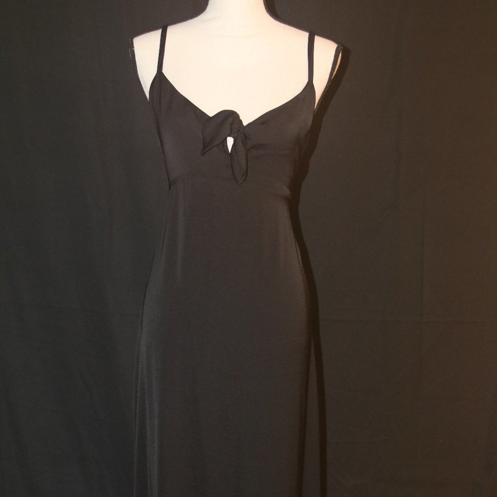 New Express tie front satin midi slip dress Size L